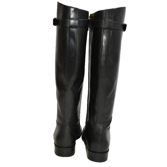 New! Tory Burch Everly Strap Riding Boots Black Leather Sz 8 W DD456A SN 139174 - Picture 5 of 6